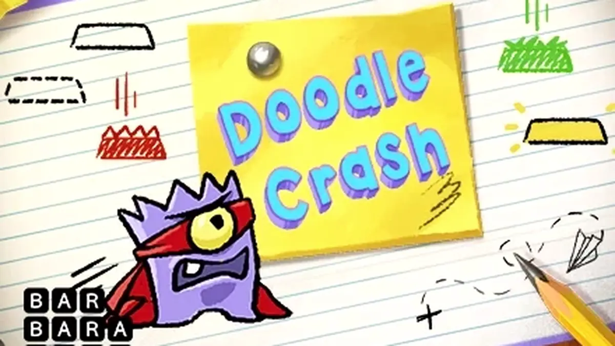 Interface do jogo Doodle Crash com design dinâmico e moderno