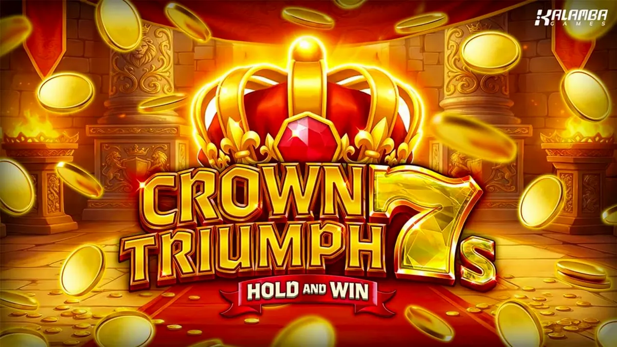 Interface luxuosa do slot Crown Triumph 7s Hold and Win com símbolos clássicos e elementos reais